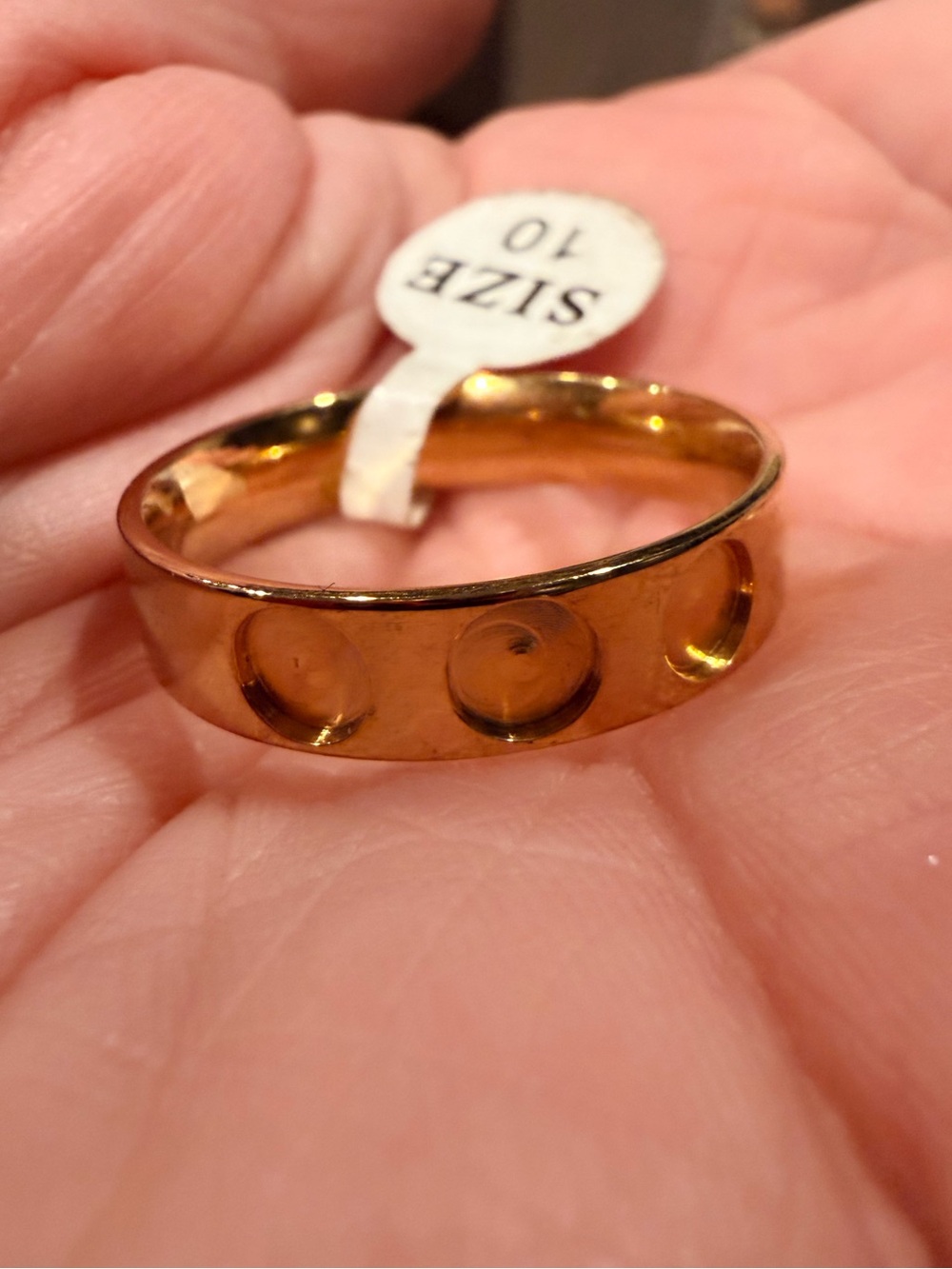 Gold Tone Women's Dome Band Ring Size 10